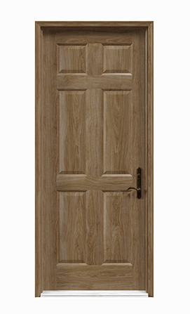 Six Panel Straightline (178) Entry Door Wood