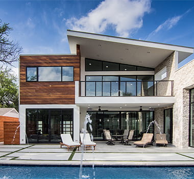 modern home with a pool