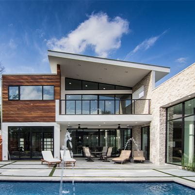 modern home with a pool